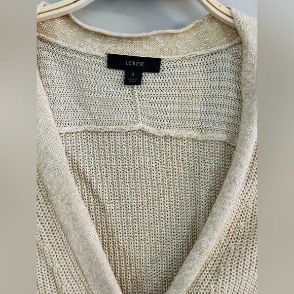 J. Crew Women’s Relaxed Linen Blend Cardigan Sweater in Oatmeal Size Small - Picture 4 of 12